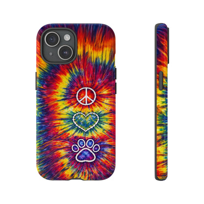 PEACE LOVE PAW PRINT COLORFUL PHONE CASE - TLNT1604262