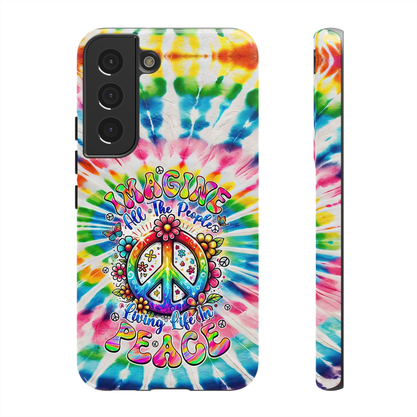 IMAGINE ALL THE PEOPLE LIVING LIFE IN PEACE TIE DYE PHONE CASE - TYQY1504253
