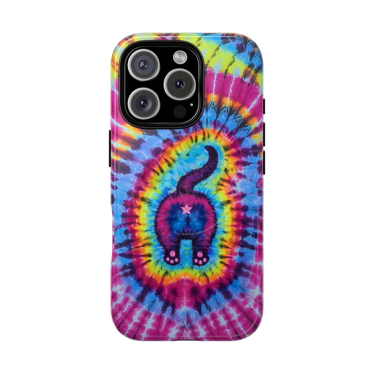 CAT COLORFUL SWIRL PATTERN MAGNETIC PHONE CASE - TLTW1404263