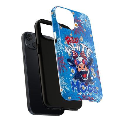 RED WHITE AND MOOO COW MAGNETIC PHONE CASE  - TY1306262