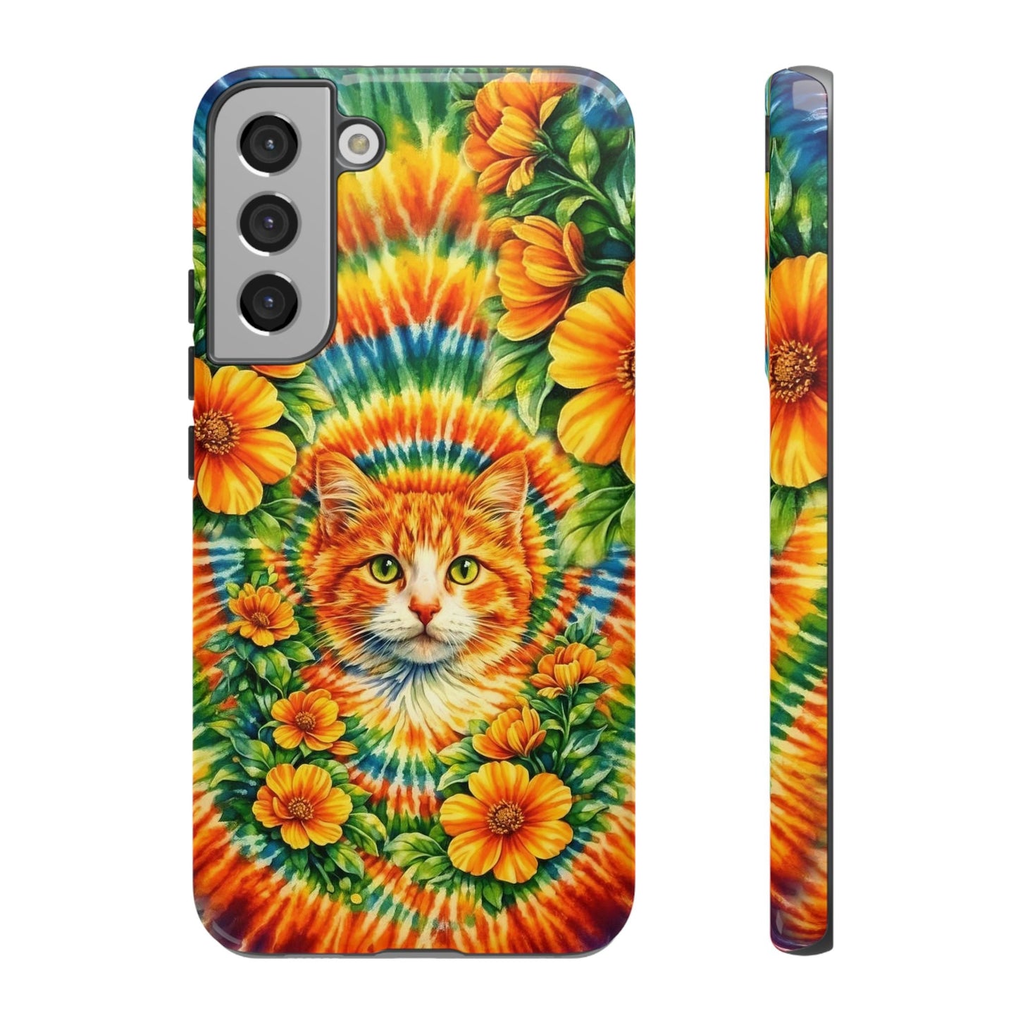 FLORAL CAT SWIRL PHONE CASE - TLHG2204264