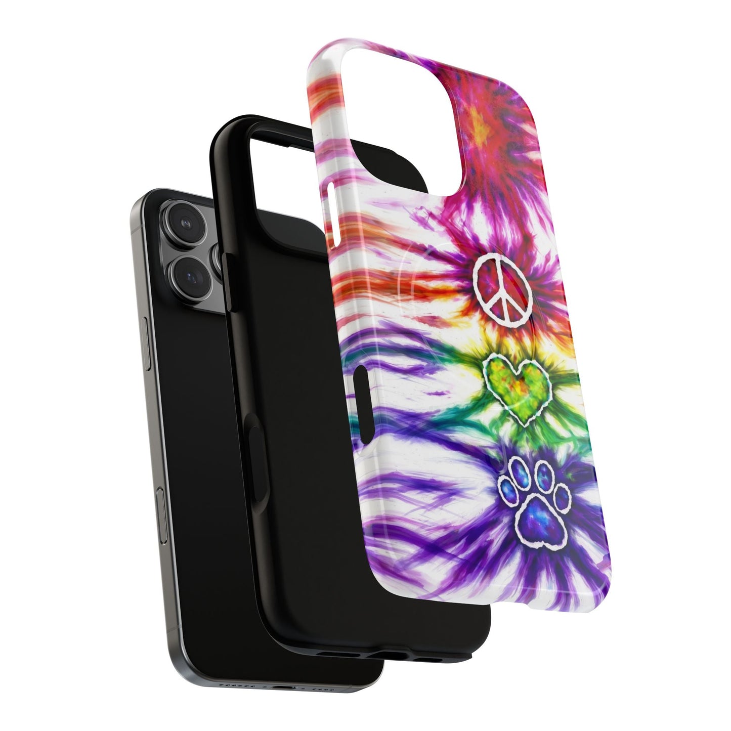 PEACE LOVE PAW PRINT MAGNETIC PHONE CASE - TLHG1304266