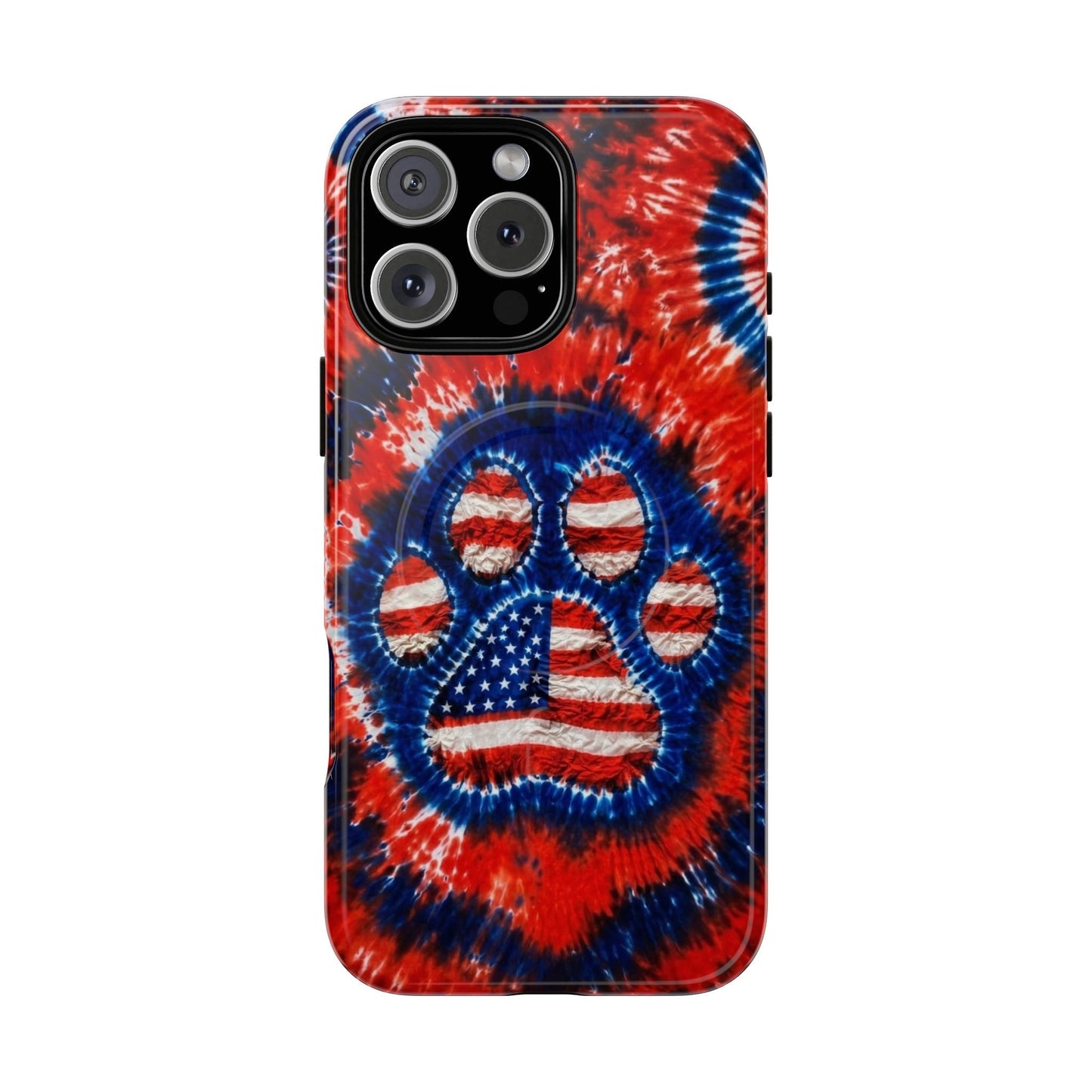 PAW PRINT RED WHITE & BLUE MAGNETIC PHONE CASE  - TLHN0405264