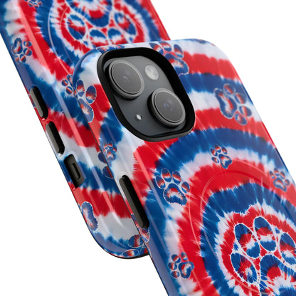 RED WHITE AND BLUE PAW MAGNETIC PHONE CASE - TYQY2004253