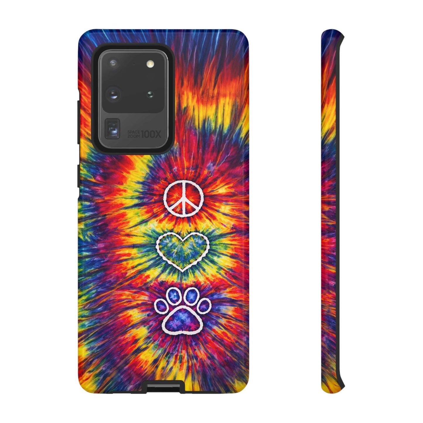 PEACE LOVE PAW PRINT COLORFUL PHONE CASE - TLNT1604262