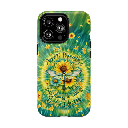 JUST BREATHE DRAGONFLY FLORAL MAGNETIC PHONE CASE  - TLHG1304263