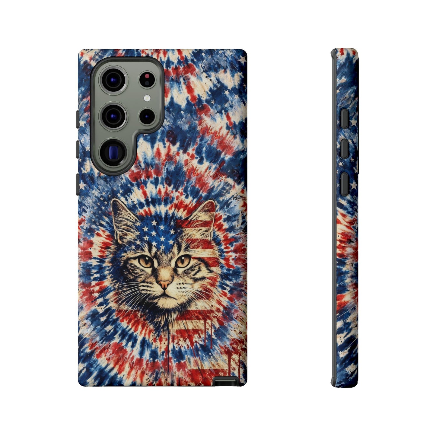 CAT RED WHITE & BLUE VINTAGE PHONE CASE  - TLHG2004262