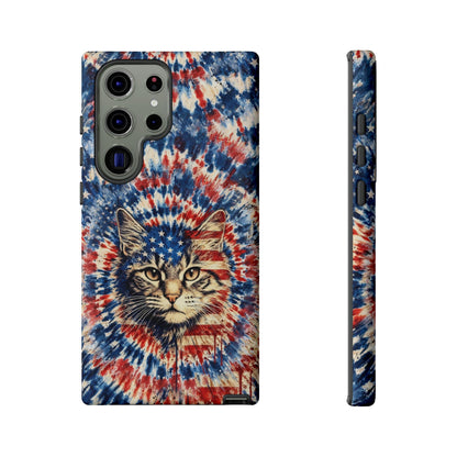 CAT RED WHITE & BLUE VINTAGE PHONE CASE  - TLHG2004262