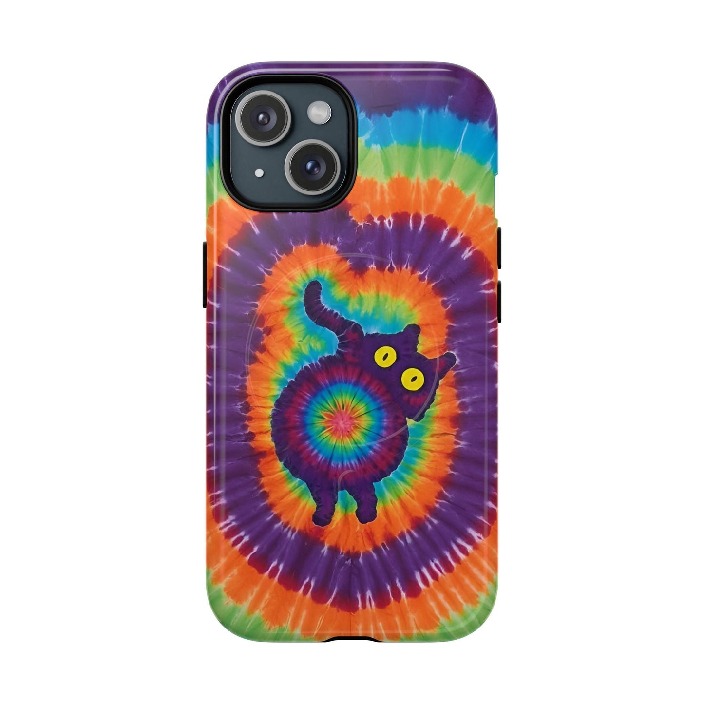 FUNNY CAT SWIRL MAGNETIC PHONE CASE - TLNO1604261