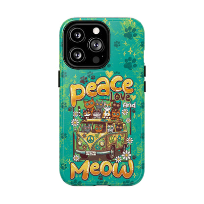 PEACE LOVE AND MEOW CATS MAGNETIC PHONE CASE - TY0707263