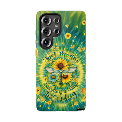 JUST BREATHE DRAGONFLY FLORAL SWIRL PHONE CASE  - TLHG1304263