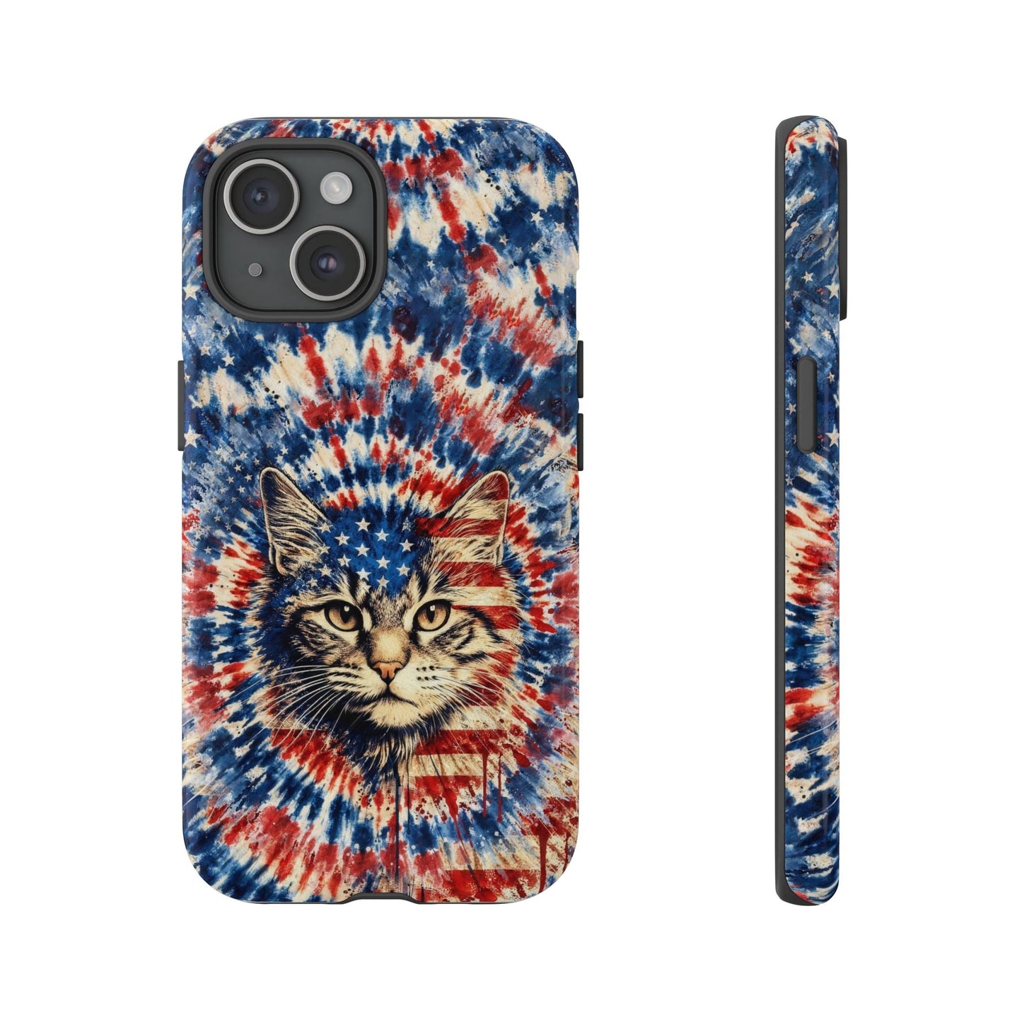 CAT RED WHITE & BLUE VINTAGE PHONE CASE  - TLHG2004262