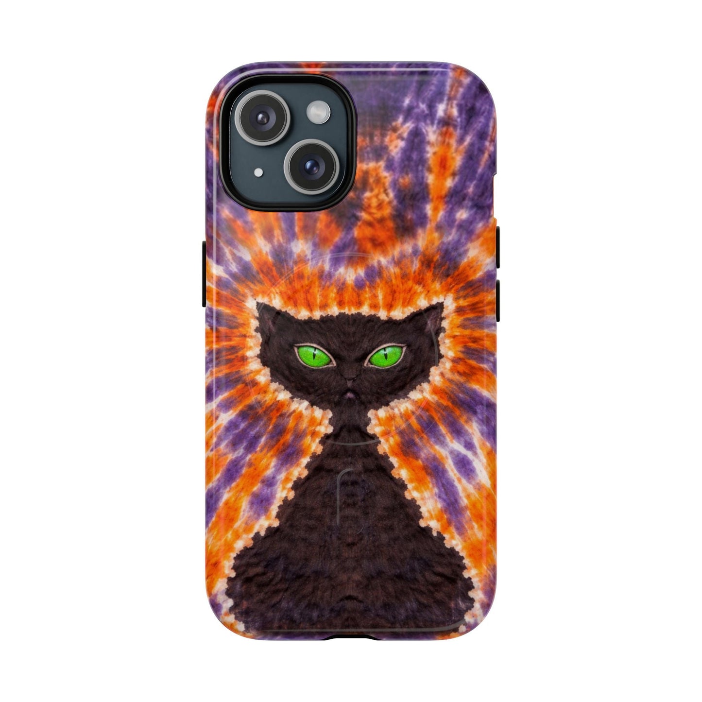 BLACK CAT PURPLE & ORANGE MAGNETIC  PHONE CASE  - TLHN2404264