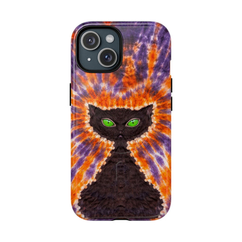 BLACK CAT PURPLE & ORANGE MAGNETIC  PHONE CASE  - TLHN2404264