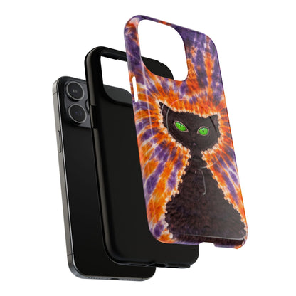 BLACK CAT PURPLE & ORANGE MAGNETIC  PHONE CASE  - TLHN2404264