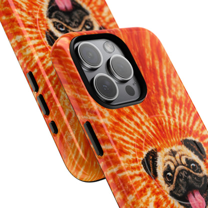 PUG DOG ORANGE MAGNETIC PHONE CASE - TLNT1604261