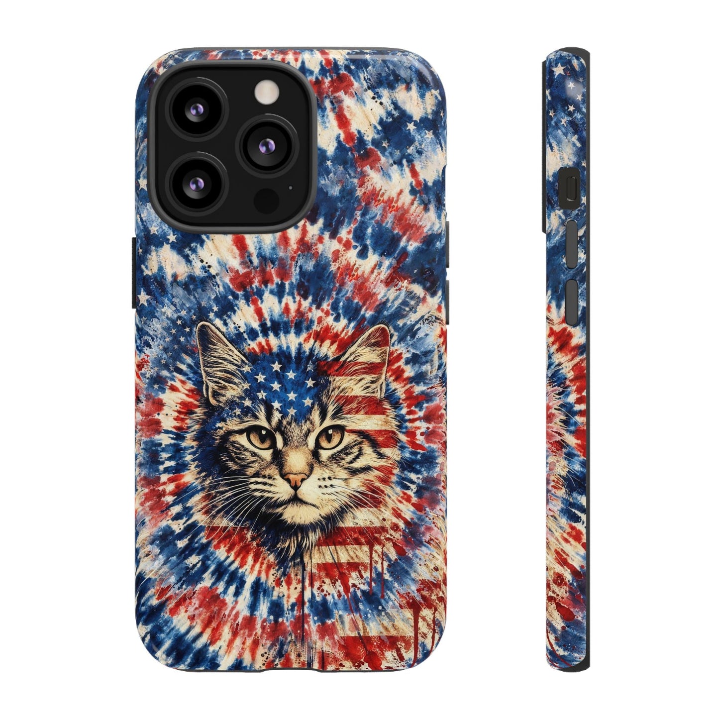 CAT RED WHITE & BLUE VINTAGE PHONE CASE  - TLHG2004262