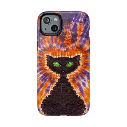 BLACK CAT PURPLE & ORANGE MAGNETIC  PHONE CASE  - TLHN2404264