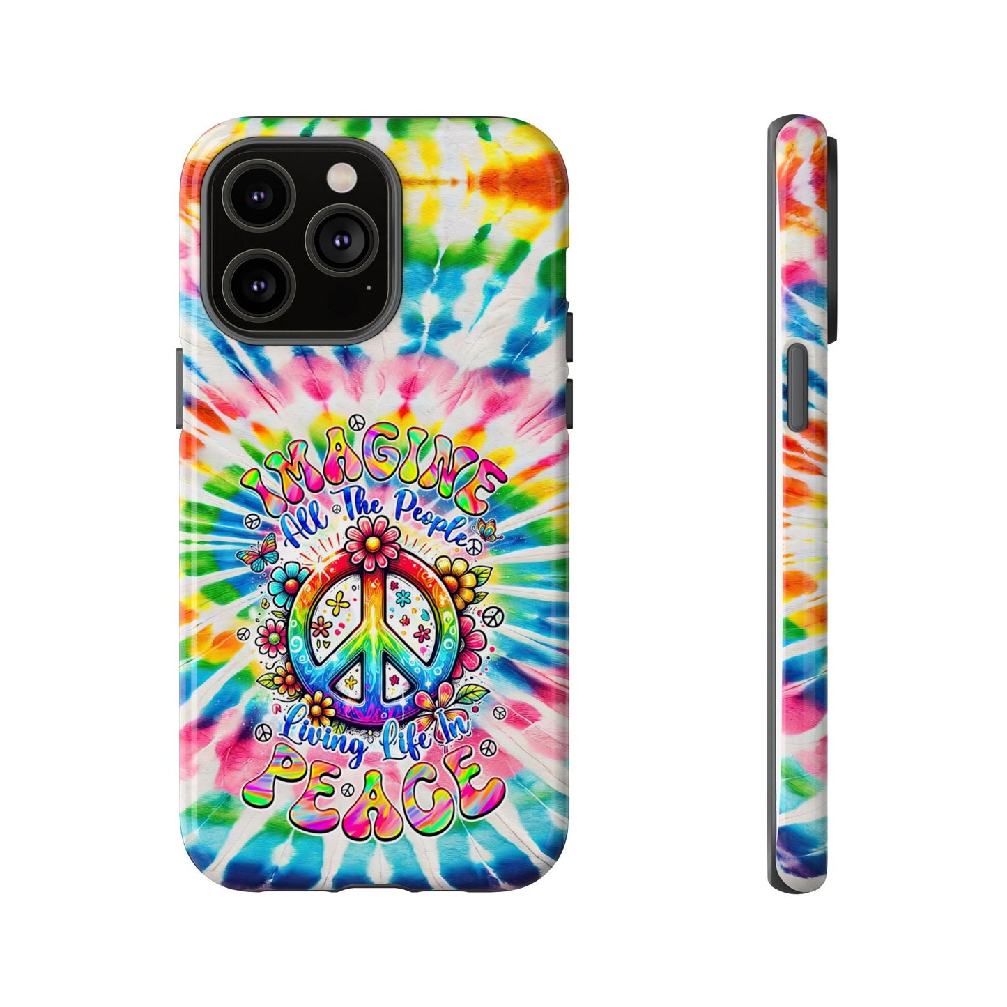 IMAGINE ALL THE PEOPLE LIVING LIFE IN PEACE TIE DYE PHONE CASE - TYQY1504253