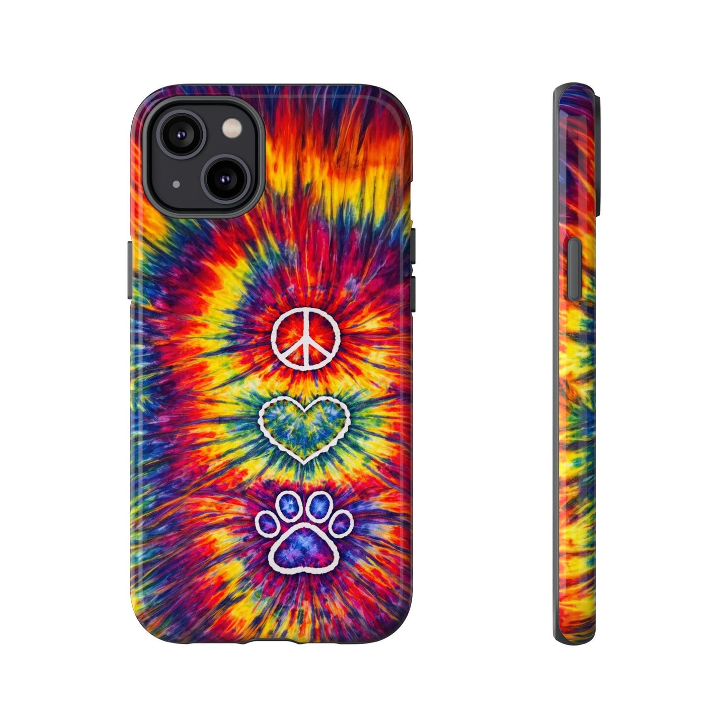 PEACE LOVE PAW PRINT COLORFUL PHONE CASE - TLNT1604262