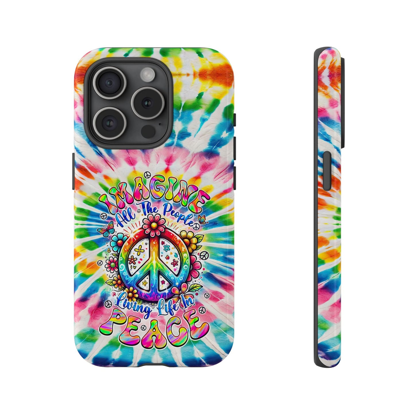 IMAGINE ALL THE PEOPLE LIVING LIFE IN PEACE TIE DYE PHONE CASE - TYQY1504253