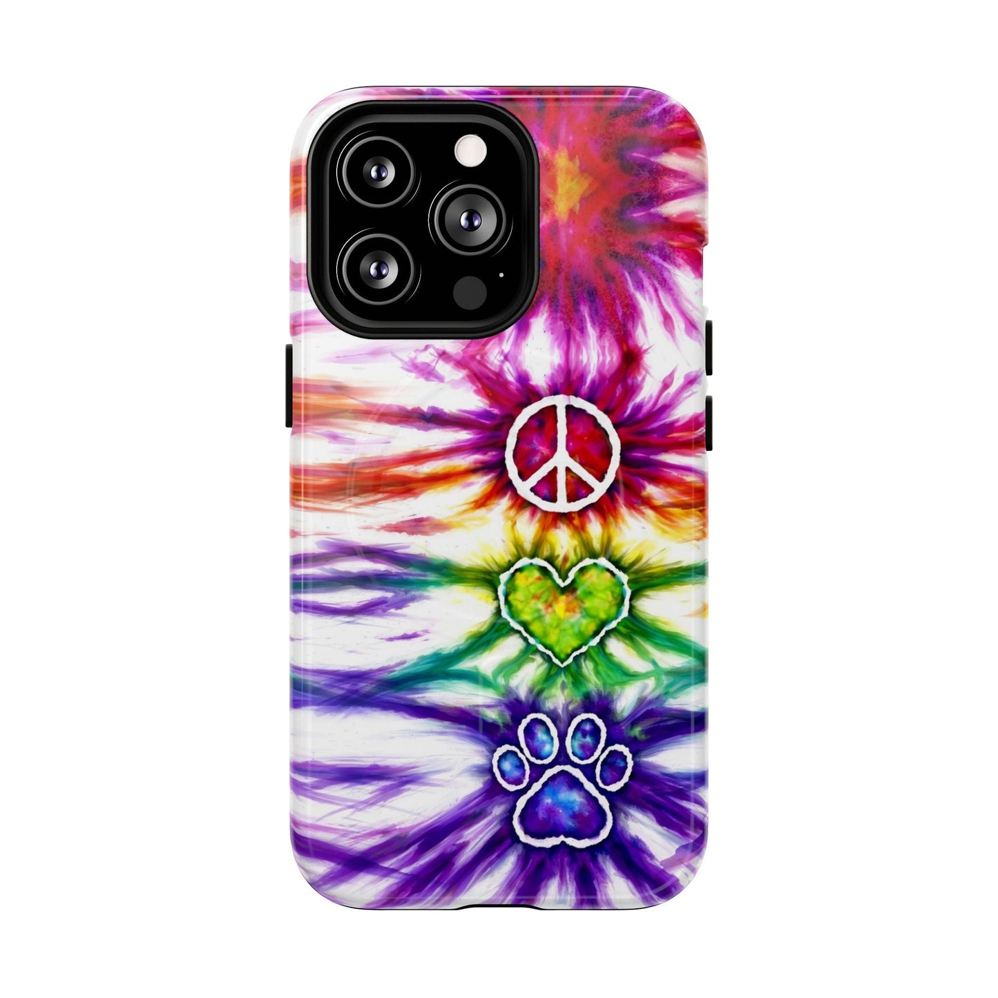 PEACE LOVE PAW PRINT MAGNETIC PHONE CASE - TLHG1304266
