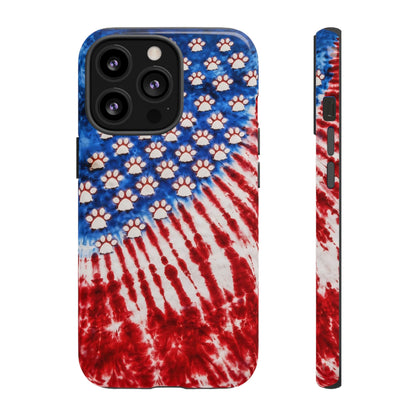 PAW PRINT RED WHITE & BLUE PHONE CASE - TLHG1704262