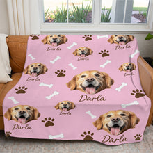 Load image into Gallery viewer, Personalized Pet Dog Cat Photo And Name Custom Soft Blanket
