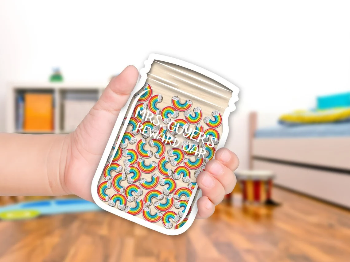 Personalized Rainbow Reward Jar