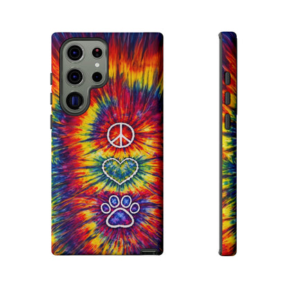 PEACE LOVE PAW PRINT COLORFUL PHONE CASE - TLNT1604262