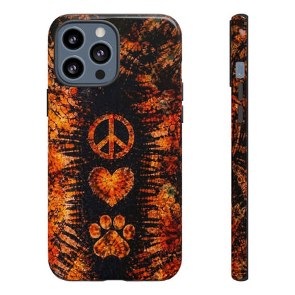 PEACE LOVE PAW PRINT VINTAGE  PHONE CASE  - TLHN2204264