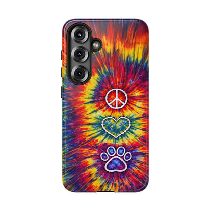 PEACE LOVE PAW PRINT COLORFUL PHONE CASE - TLNT1604262