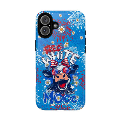 RED WHITE AND MOOO COW MAGNETIC PHONE CASE  - TY1306262