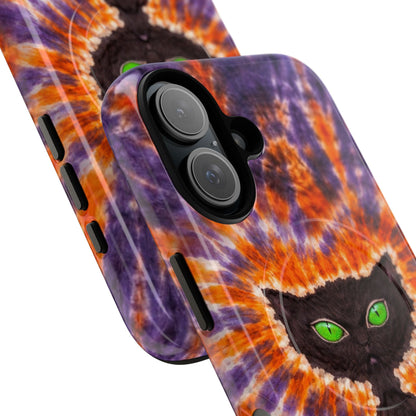 BLACK CAT PURPLE & ORANGE MAGNETIC  PHONE CASE  - TLHN2404264