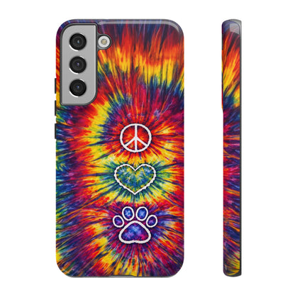 PEACE LOVE PAW PRINT COLORFUL PHONE CASE - TLNT1604262