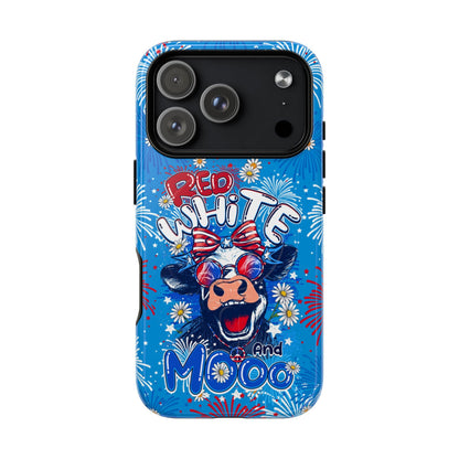 RED WHITE AND MOOO COW MAGNETIC PHONE CASE  - TY1306262