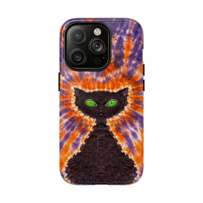 BLACK CAT PURPLE & ORANGE MAGNETIC  PHONE CASE  - TLHN2404264