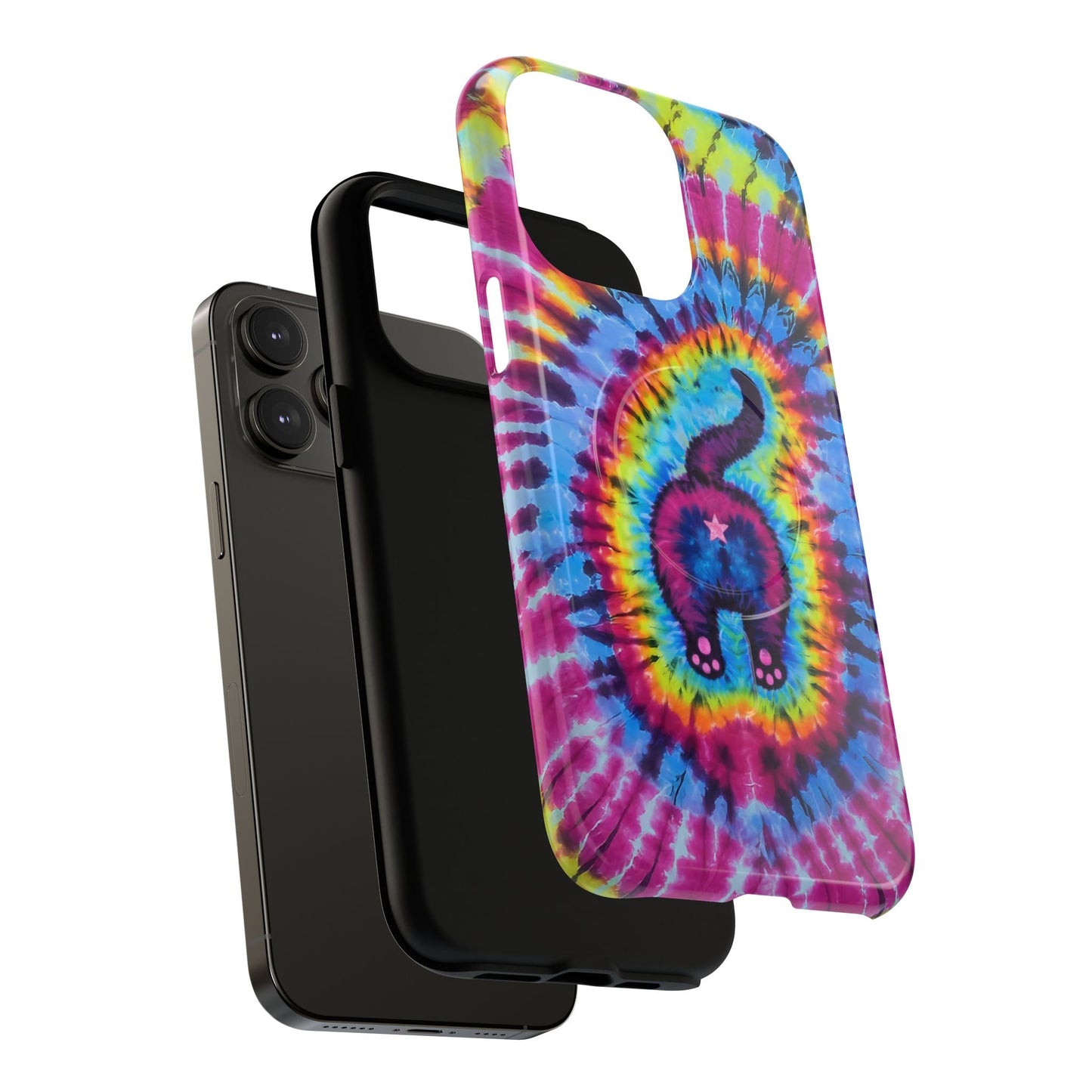 CAT COLORFUL SWIRL PATTERN MAGNETIC PHONE CASE - TLTW1404263