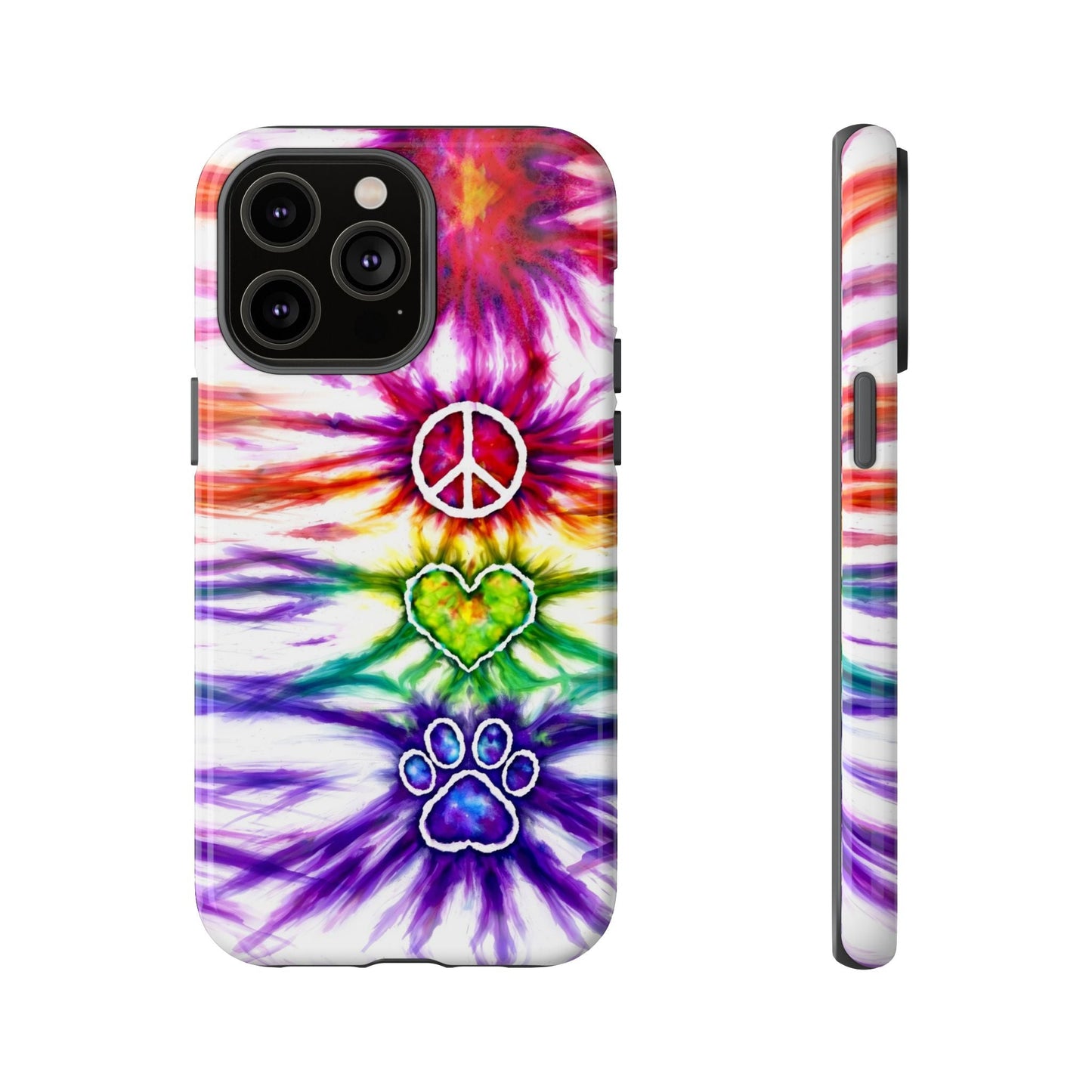 PEACE LOVE PAW PRINT SWIRL PHONE CASE - TLHG1304266