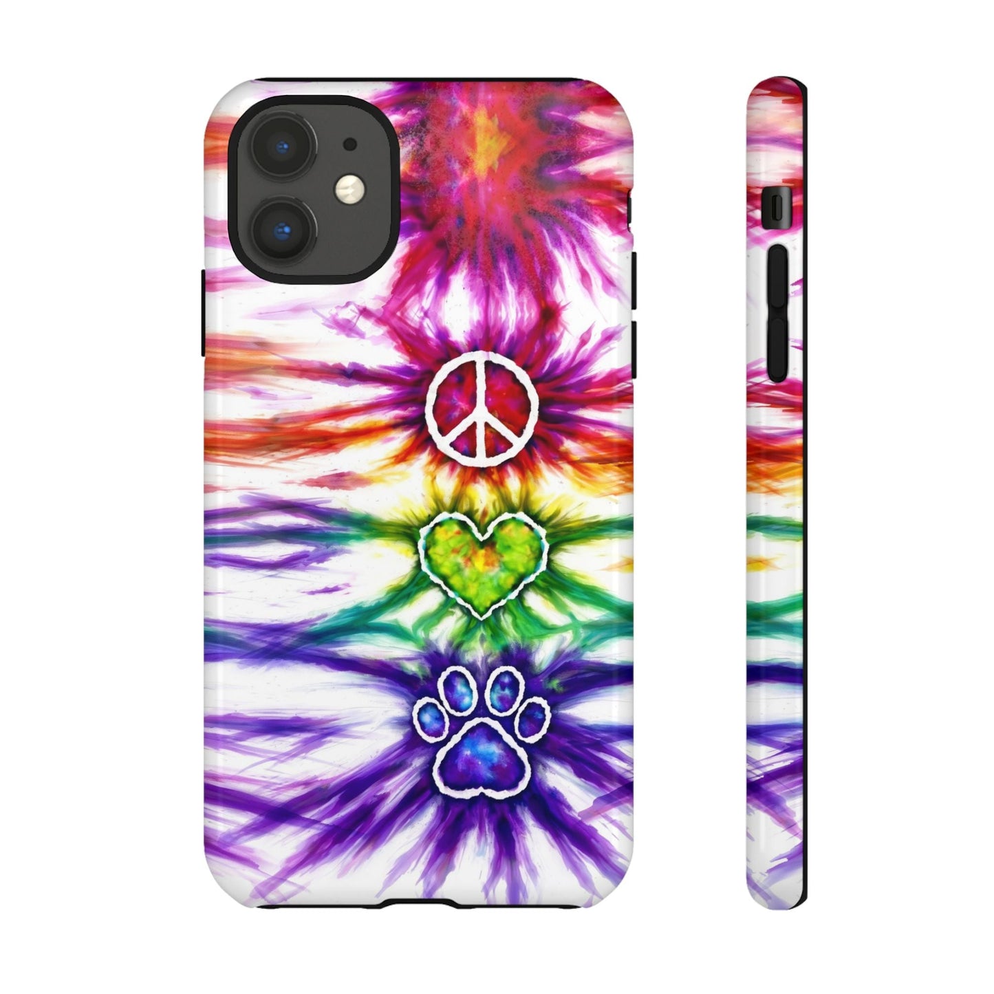 PEACE LOVE PAW PRINT SWIRL PHONE CASE - TLHG1304266