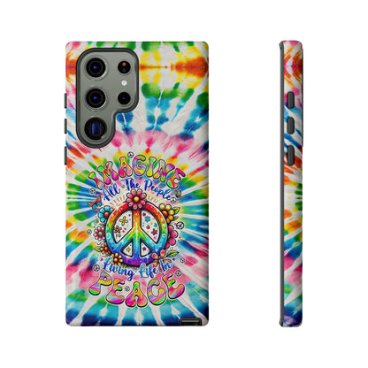 IMAGINE ALL THE PEOPLE LIVING LIFE IN PEACE TIE DYE PHONE CASE - TYQY1504253