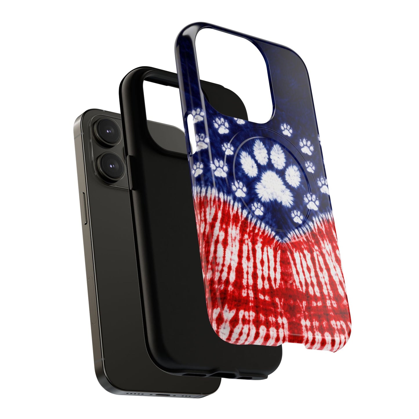 PAW PRINT RED WHITE & BLUE MAGNETIC PHONE CASE - TLTW1604262