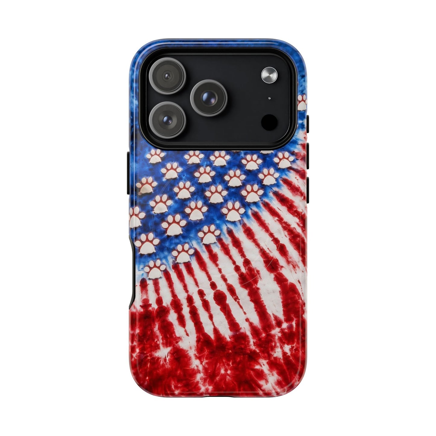 PAW PRINT RED WHITE & BLUE MAGNETIC PHONE CASE - TLHG1704262