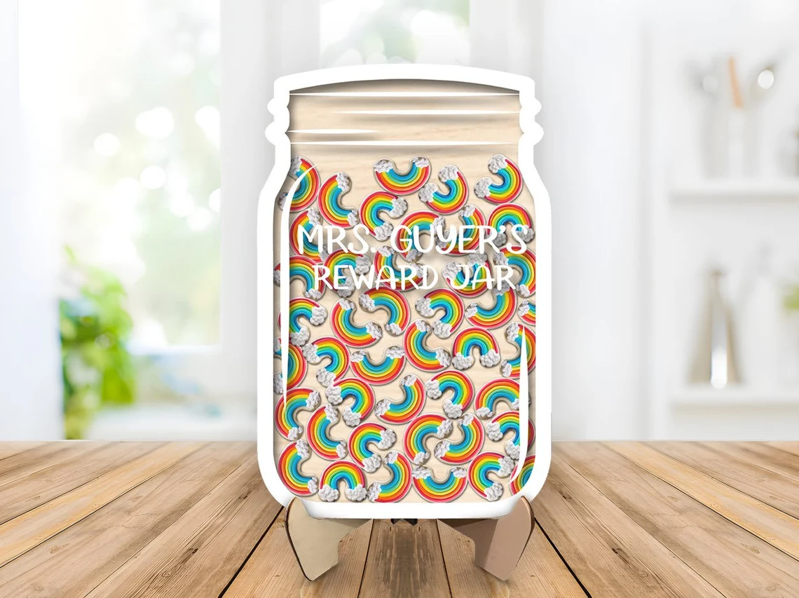 Personalized Rainbow Reward Jar