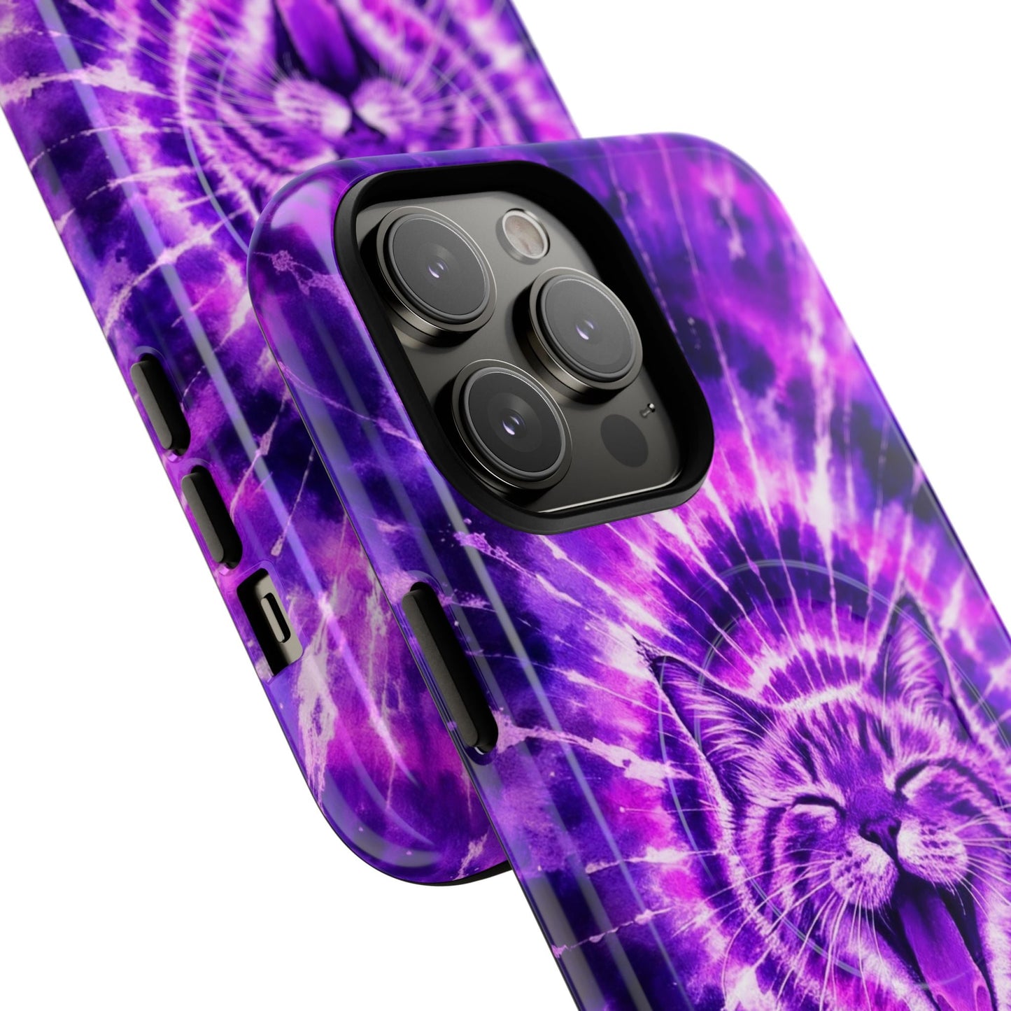 CAT PURPLE SWIRL MAGNETIC PHONE CASE  - TLHN1504263