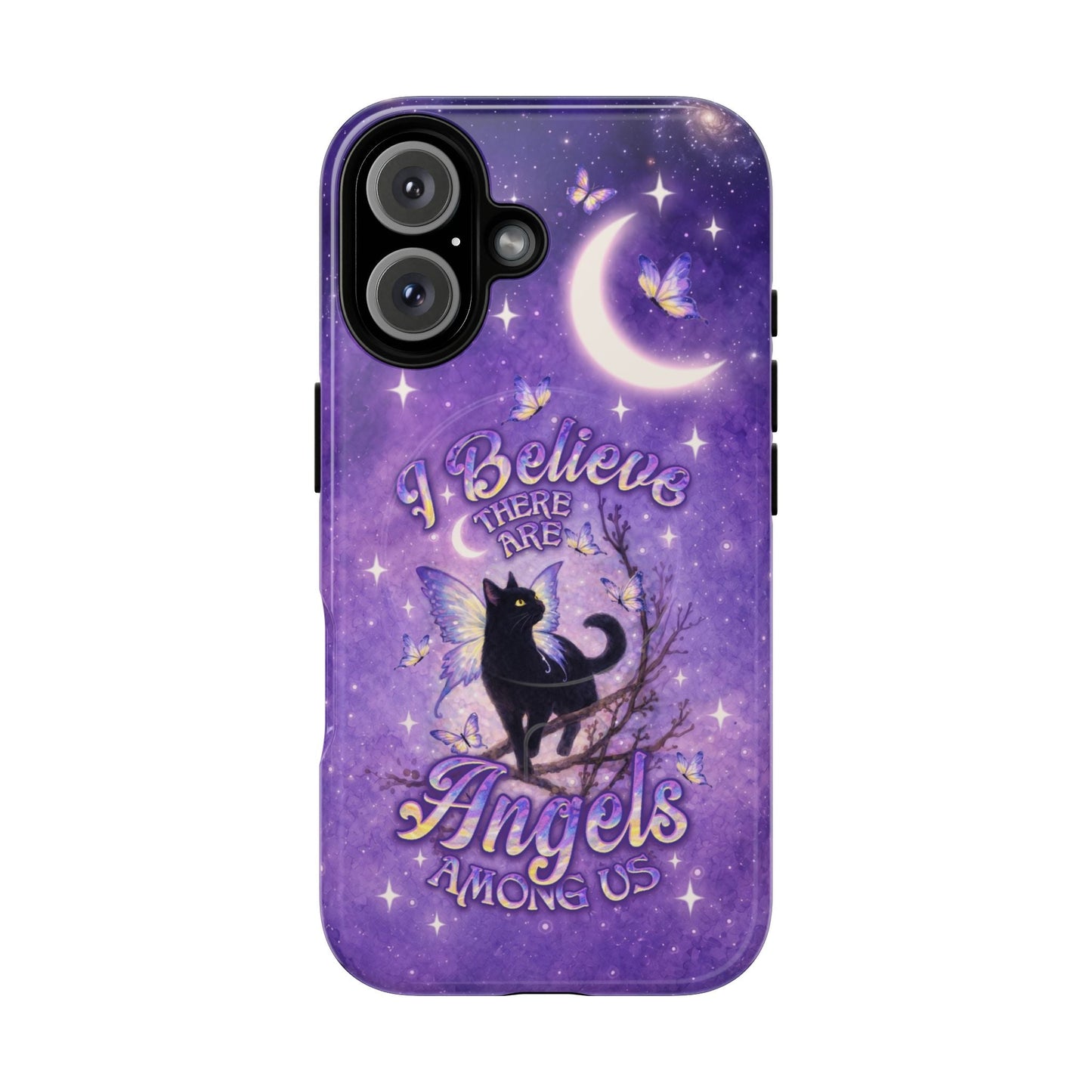 I BELIEVE THERE ARE ANGELS AMONG US BLACK CAT MAGNETIC PHONE CASE  - TLNO2605262