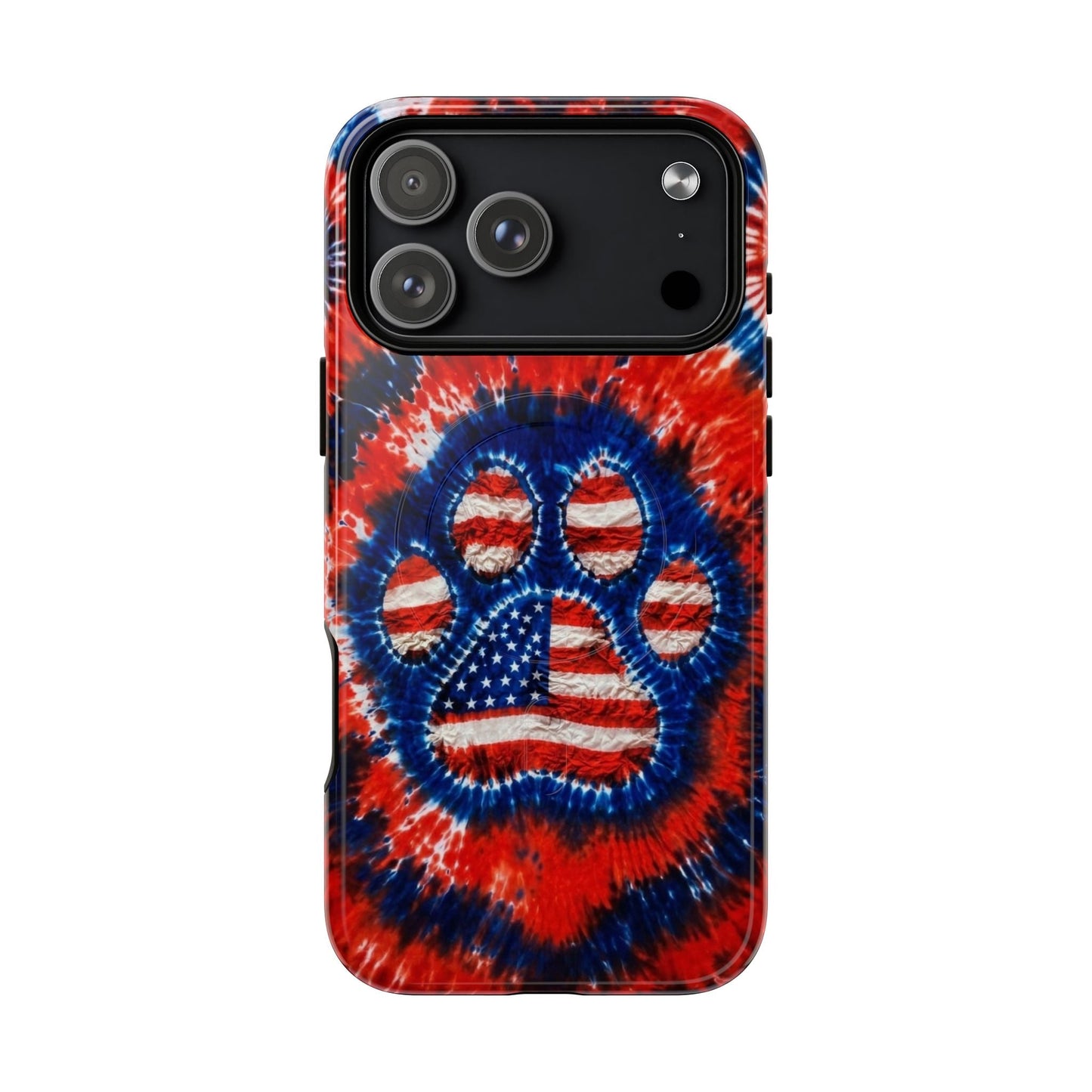 PAW PRINT RED WHITE & BLUE MAGNETIC PHONE CASE  - TLHN0405264