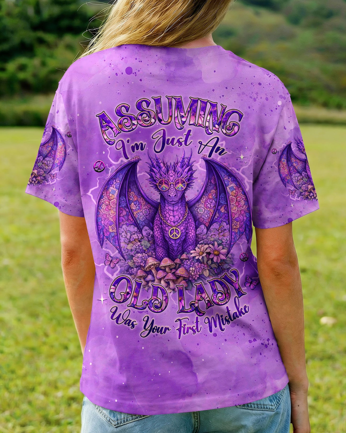 ASSUMING I'M JUST AN OLD LADY DRAGON ALL OVER PRINT   - TLHG0804262