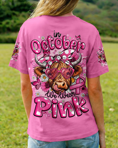 IN OCTOBER WE WEAR PINK COW BREAST CANCER AWARENESS ALL OVER PRINT - TYQY2906261