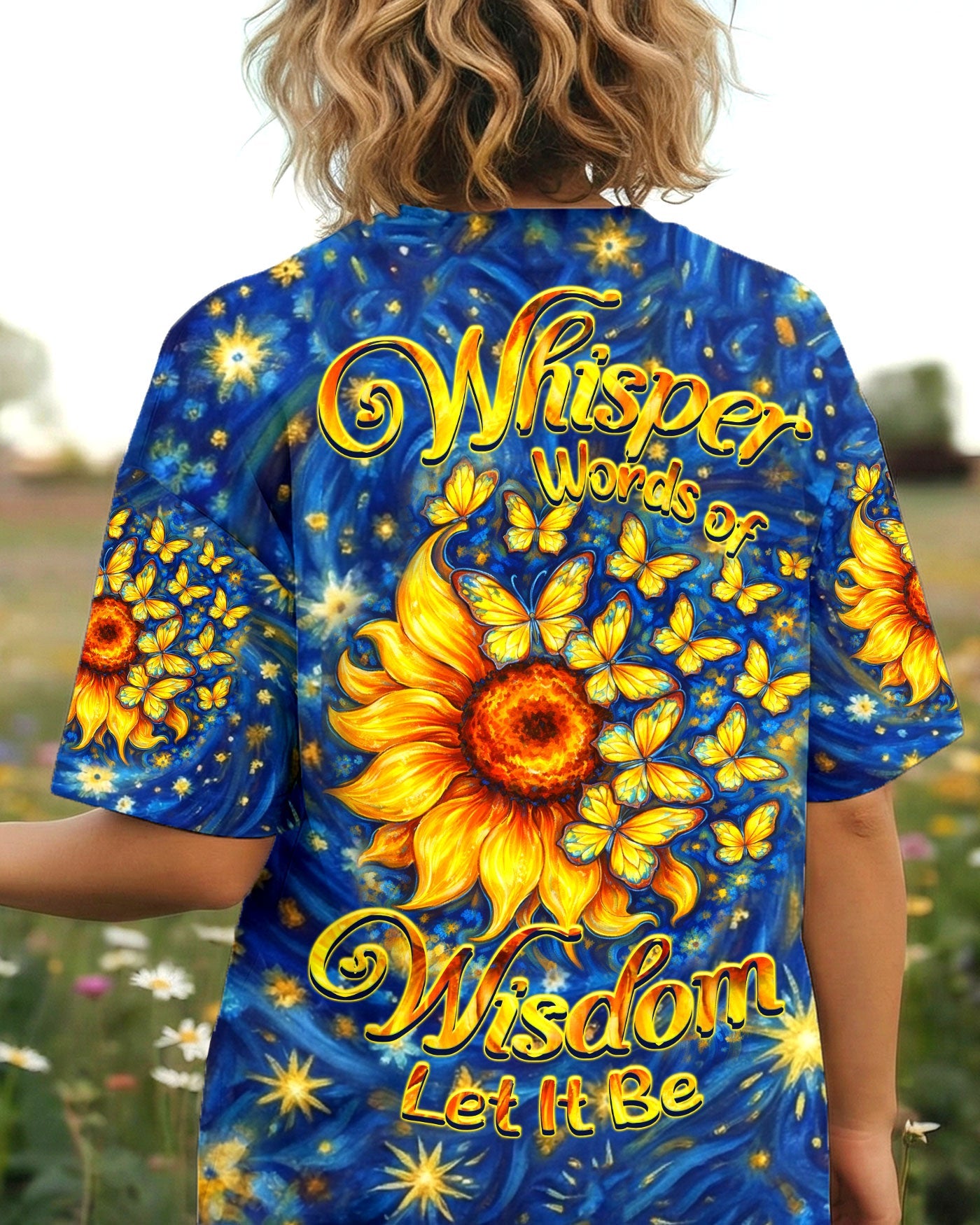 WHISPER WORDS OF WISDOM LET IT BE BUTTERFLY SUNFLOWER  ALL OVER PRINT - TLHN0704261